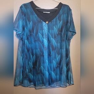 Sese Code Blouse With Sewn In Tank Top 2XL